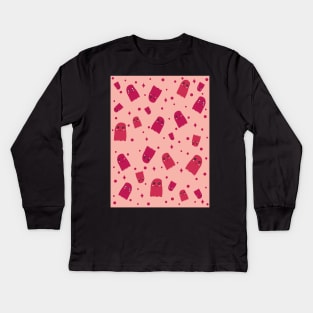 Raspberry sorbet Kawaii Cute Sweet Raspberry Sorbet Time pattern Kids Long Sleeve T-Shirt